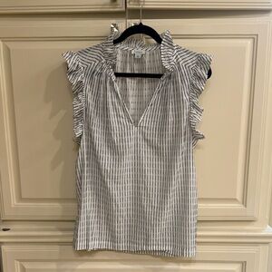 Sundance Catalog cotton Ruffle Sleeve Top